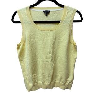 Talbots yellow knit sleeveless sweater vest. Pima Cotton. Womens. Sz L